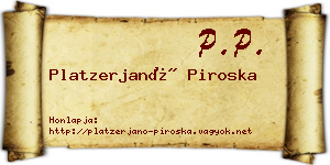 Platzerjanó Piroska névjegykártya