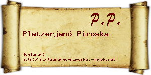 Platzerjanó Piroska névjegykártya