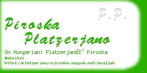 piroska platzerjano business card
